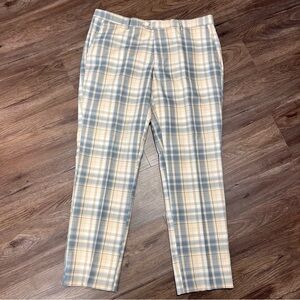 Kent & Park Tailored Plaid Men’s Pant Light Blue & Cream